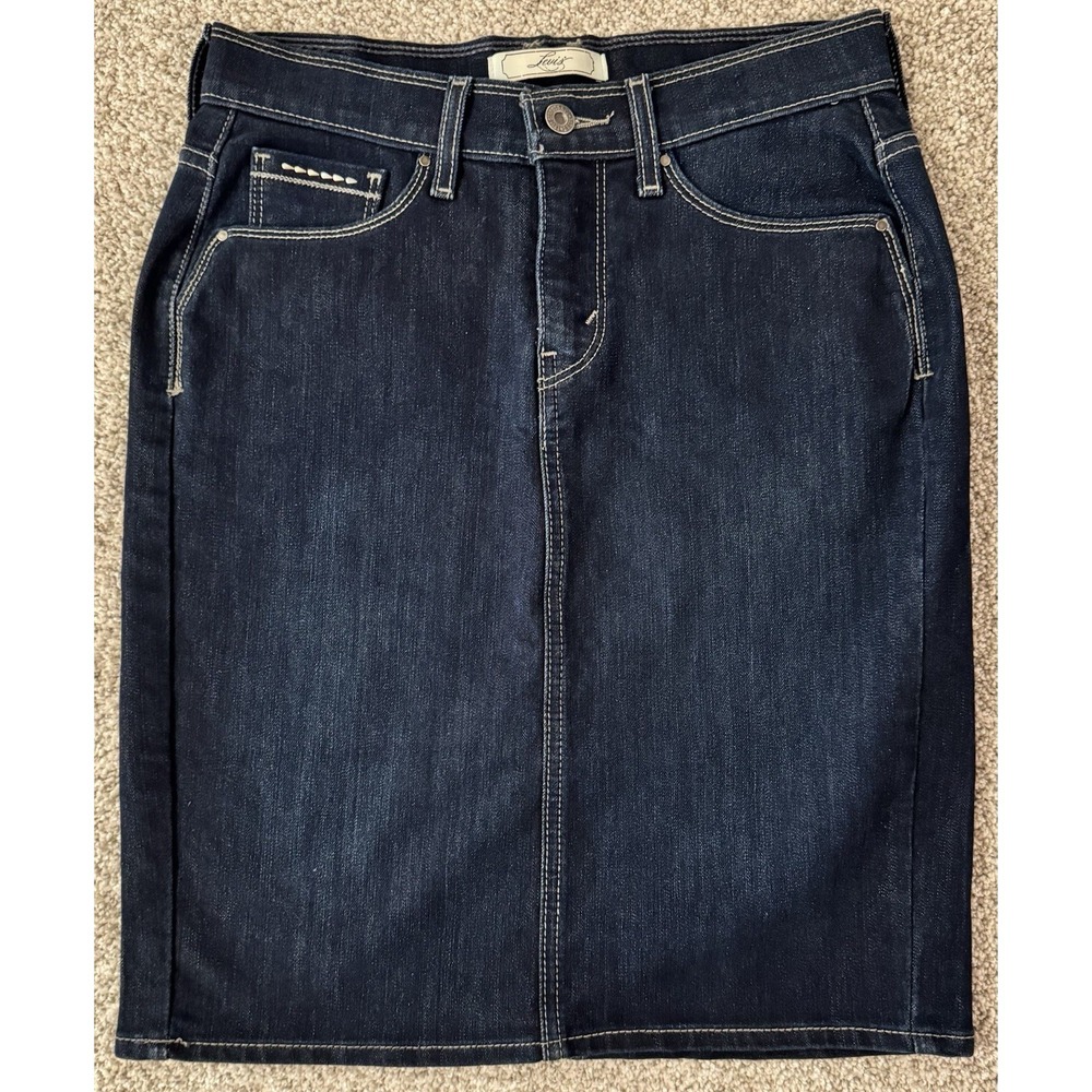 Levis Denim Skirt Womens 4 Blue Jean Y2K Western Cowgirl Rockabilly SilverTab
